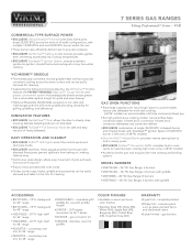 Viking VGR7366B Two-Page Specifications Sheet
