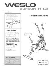 Weslo Pursuit R 1.2 Bike English Manual