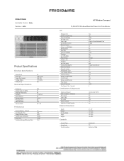 Frigidaire FFRA101ZAE Product Specifications Sheet