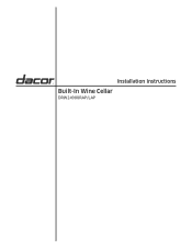 Dacor DRW24 24' Wine Celler Installation Instructions