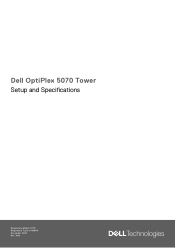 Dell OptiPlex 5070 Tower Setup and Specifications