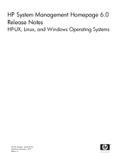 HP Integrity rx2800 System Management Homepage Release Notes