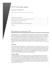 HP T1500 G3 1400VA ISS Technology Update, Volume 9, Number 4