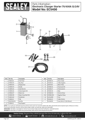 Sealey ECS400 Parts Diagram