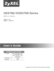 ZyXEL XGS3700/GS3700 Series User Guide