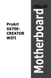 Asus ProArt X670E-CREATOR WIFI Users Manual English