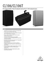 Behringer EUROCOM CL106T Specifications Sheet