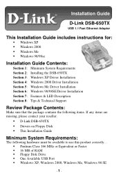 D-Link DSB-650TX Installation Guide