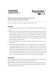 Toshiba Flash Air PFW016U-1BCW FlashAir II User's Manual - English