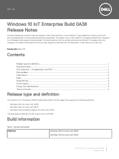 Dell Wyse 7020 Windows 10 IoT Enterprise Build 0A38 Release Notes