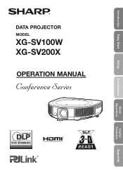 Sharp XG-SV100W Operation Manual