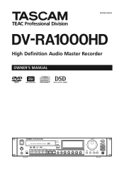 TEAC DV-RA1000HD DV-RA1000HD Owner's Manual