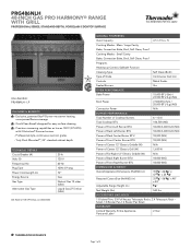Thermador PRG486NLH Product Specs
