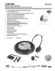 Sony D-NE718CK Marketing Specifications