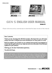 Archos 605 WiFi 4GB User Manual