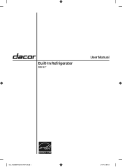 Dacor DRF42TBI User Manual - 42' Four-door Freshzone Plus French Door Refrigerator Panel Ready