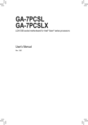 Gigabyte GA-7PCSLX Manual