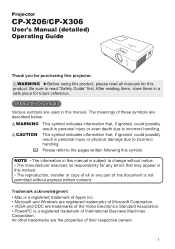 Hitachi CP X206 User Manual
