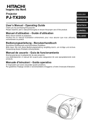 Hitachi PJTX200 User Manual