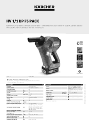 Karcher HV 1/1 Bp Fs Pack Product information