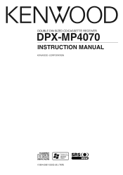 Kenwood DPX-MP4070 Instruction Manual
