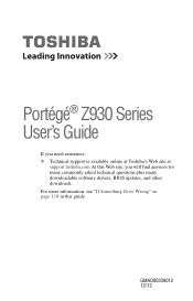 Toshiba Portege Z930-S9312 User Guide 2