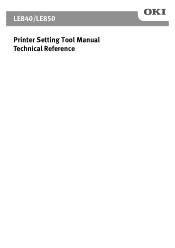 Oki LE840Ts Printer Setting Tool Manual
