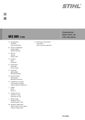 Stihl MS 880 MAGNUM Parts List