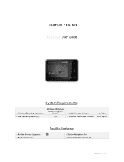 Creative ZEN MX Manual