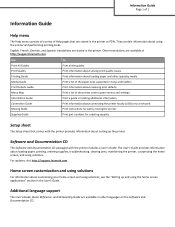 Lexmark MS610dn Information Guide