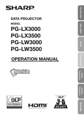 Sharp PG-LW3000 Operation Manual