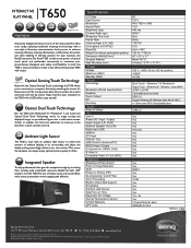 BenQ T650 T650 Data Sheet