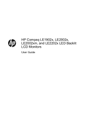 Compaq LE1902x LE1902x LE2002x LE2002xm and LE2202x LED Backlit LCD Monitors User Guide