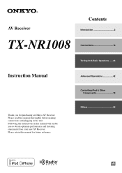 Onkyo TX-NR1008 Owner Manual