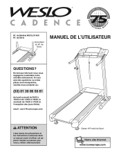 Weslo Cadence 75 Treadmill French Manual