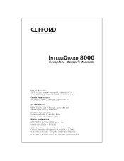 Clifford IntelliGuard 8000 Owners Guide