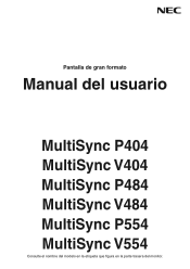 NEC P404 Users Manual - Spanish