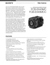 Sony FCBEX45MC Product Brochure (FCB-EX45MC/45MCC Brochure)