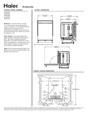 Haier DWL4035DCBB Dishwasher Dimensions Guide