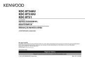 Kenwood KDC-BT368U Instruction manual