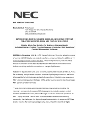 NEC P402-PC-CRE Launch Press Release