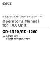 Oki ES9465 ES9465/ES9475 Operator's Guide for Fax Unit