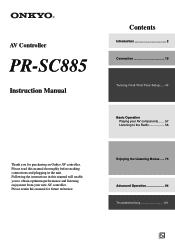 Onkyo PR-SC885 Owner Manual