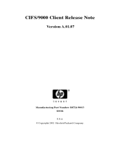 HP Rp3440-4 CIFS/9000 Client Release Note, March 2002