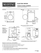 Maytag MED8200FC Dimension Guide
