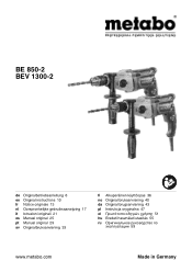 Metabo BE 850-2 Operating Instructions