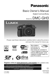 Panasonic DMC-GH3KBODY DMC-GH3KBODY Owner's Manual (English)