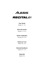 Alesis Recital 61 Recital 61 User Guide v1.1