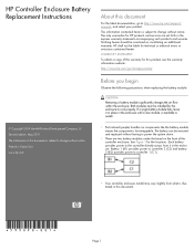 HP EVA P6000 HP Controller Enclosure Battery Replacement Instructions (593090-001, June 2011)