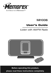 Memorex Mi1006 User Guide